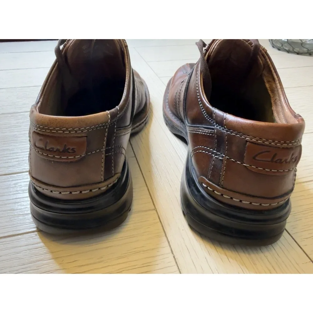 Clarks Touareg Vibe Brown Leather Casual Lace Up Oxford Shoes Men Sz 9 M‎ Preppy
